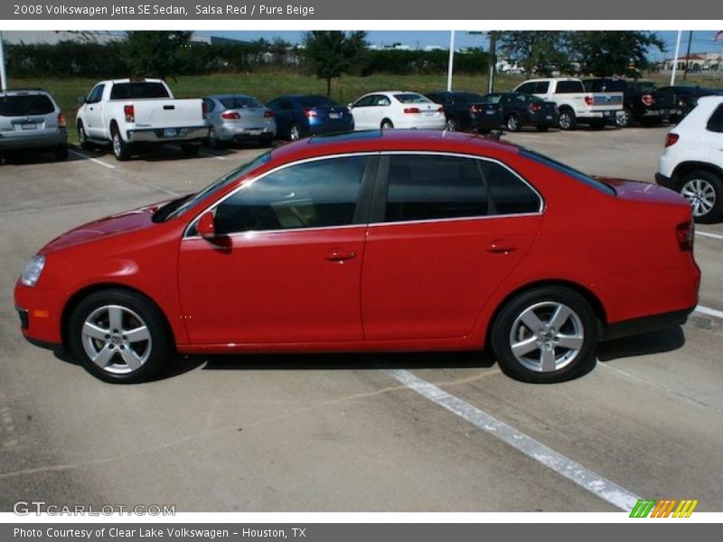 Salsa Red / Pure Beige 2008 Volkswagen Jetta SE Sedan