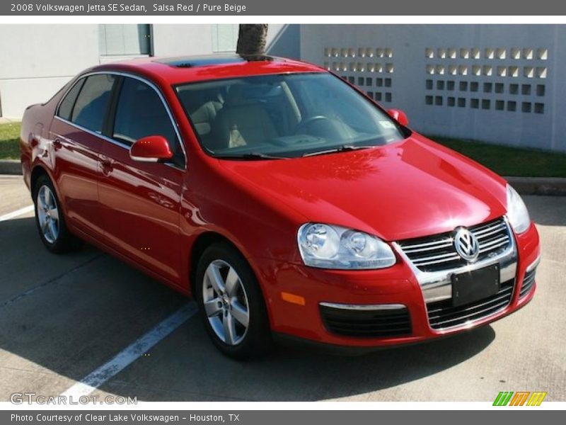 Salsa Red / Pure Beige 2008 Volkswagen Jetta SE Sedan
