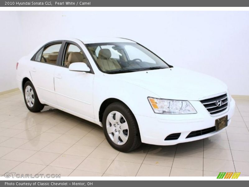 Pearl White / Camel 2010 Hyundai Sonata GLS