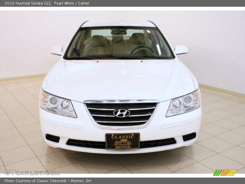 Pearl White / Camel 2010 Hyundai Sonata GLS