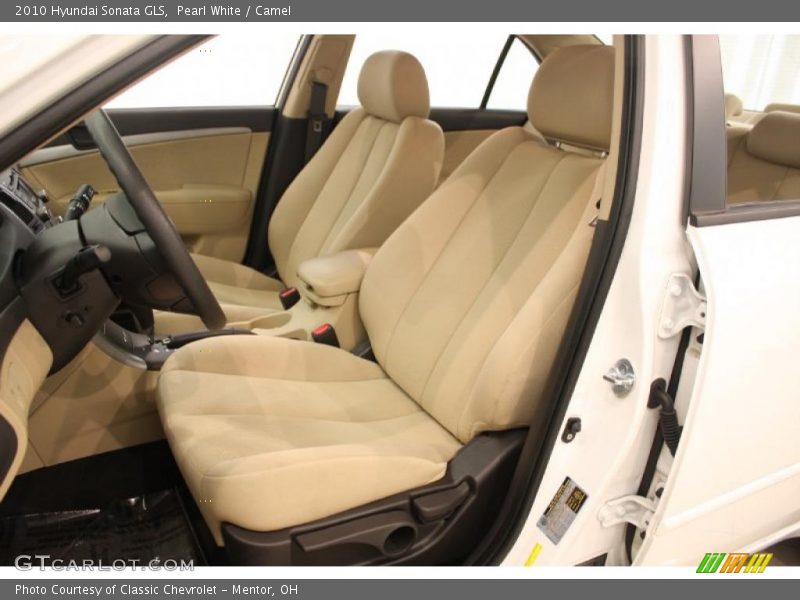 Pearl White / Camel 2010 Hyundai Sonata GLS