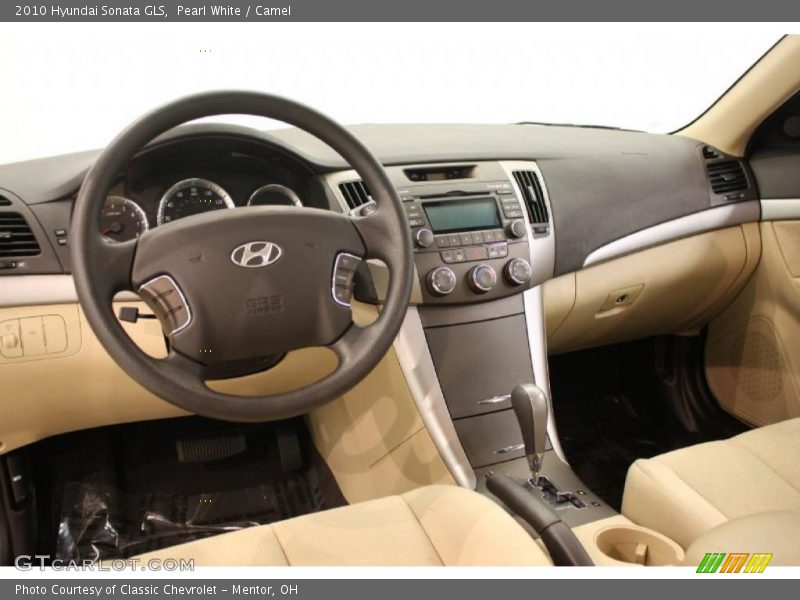 Pearl White / Camel 2010 Hyundai Sonata GLS