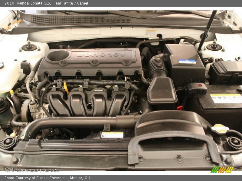 Pearl White / Camel 2010 Hyundai Sonata GLS