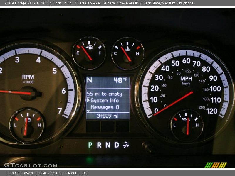 Mineral Gray Metallic / Dark Slate/Medium Graystone 2009 Dodge Ram 1500 Big Horn Edition Quad Cab 4x4