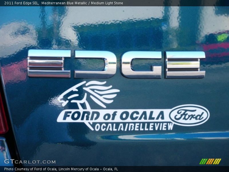 Mediterranean Blue Metallic / Medium Light Stone 2011 Ford Edge SEL