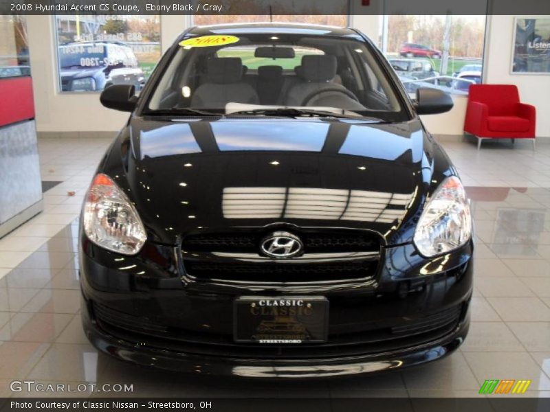 Ebony Black / Gray 2008 Hyundai Accent GS Coupe