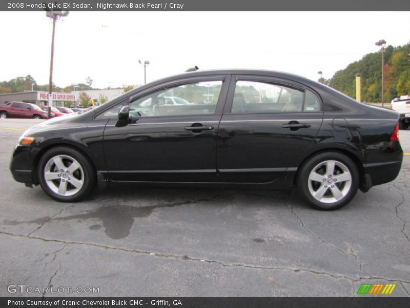 Nighthawk Black Pearl / Gray 2008 Honda Civic EX Sedan