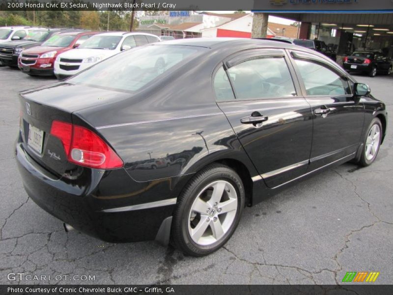 Nighthawk Black Pearl / Gray 2008 Honda Civic EX Sedan