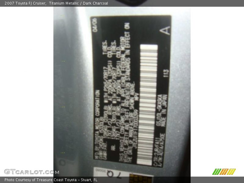 Titanium Metallic / Dark Charcoal 2007 Toyota FJ Cruiser