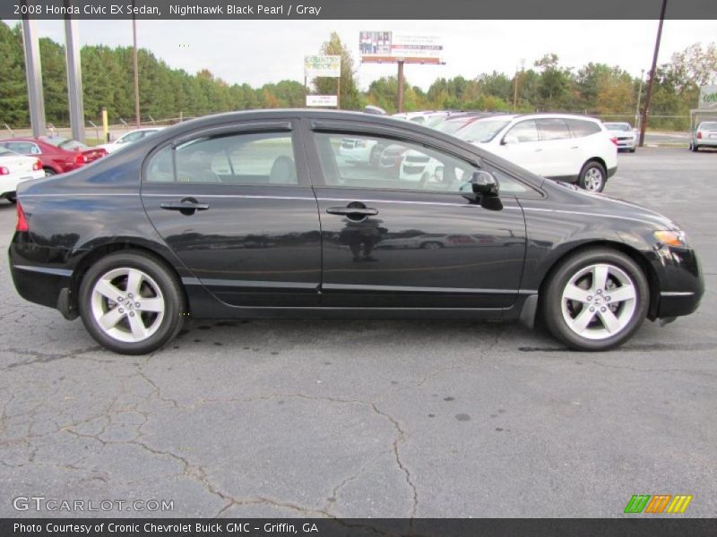Nighthawk Black Pearl / Gray 2008 Honda Civic EX Sedan