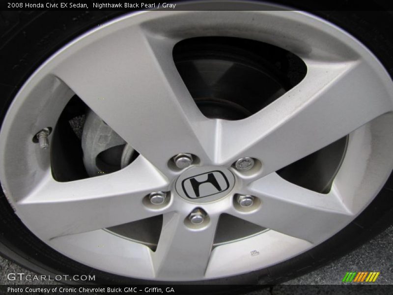 Nighthawk Black Pearl / Gray 2008 Honda Civic EX Sedan