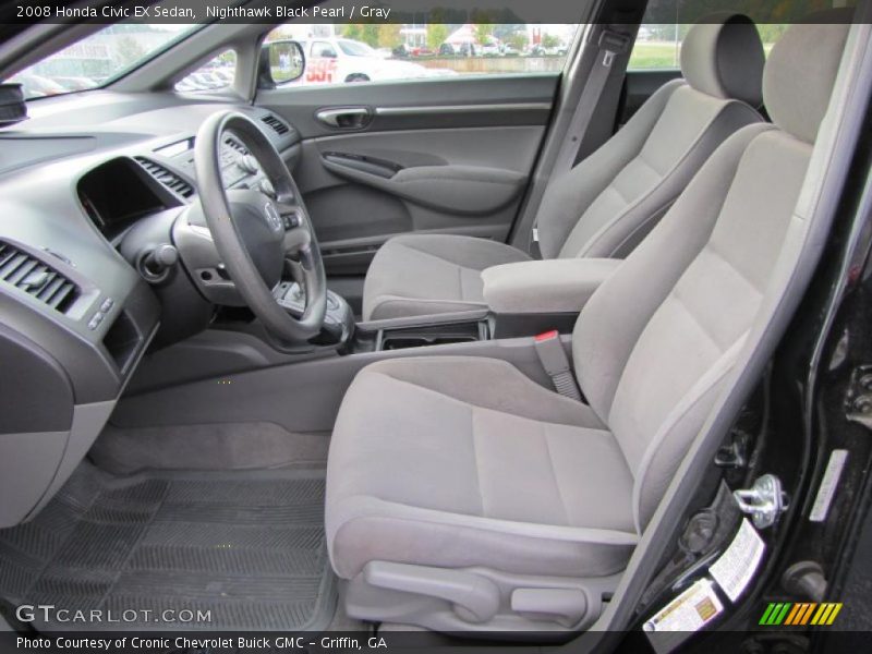 Nighthawk Black Pearl / Gray 2008 Honda Civic EX Sedan