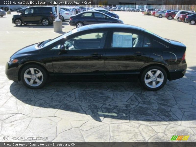 Nighthawk Black Pearl / Gray 2008 Honda Civic EX-L Sedan