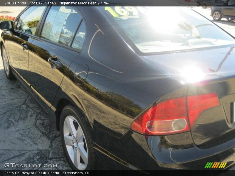 Nighthawk Black Pearl / Gray 2008 Honda Civic EX-L Sedan