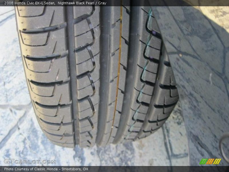 Nighthawk Black Pearl / Gray 2008 Honda Civic EX-L Sedan