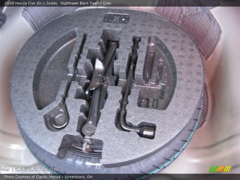 Nighthawk Black Pearl / Gray 2008 Honda Civic EX-L Sedan