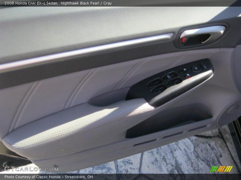 Nighthawk Black Pearl / Gray 2008 Honda Civic EX-L Sedan