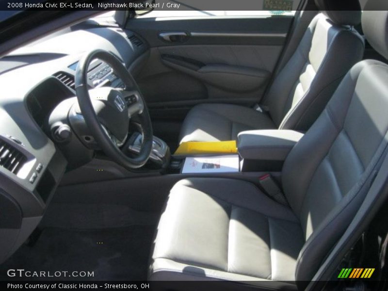 Nighthawk Black Pearl / Gray 2008 Honda Civic EX-L Sedan