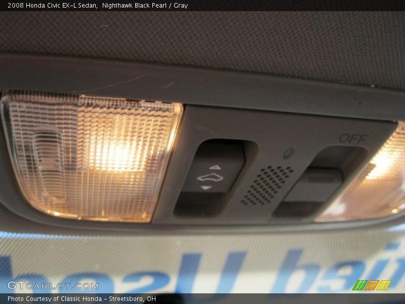 Nighthawk Black Pearl / Gray 2008 Honda Civic EX-L Sedan