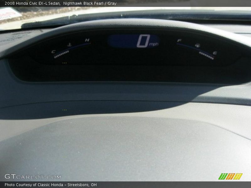 Nighthawk Black Pearl / Gray 2008 Honda Civic EX-L Sedan