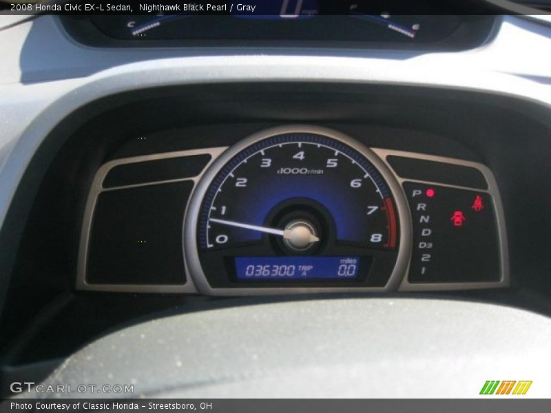 Nighthawk Black Pearl / Gray 2008 Honda Civic EX-L Sedan