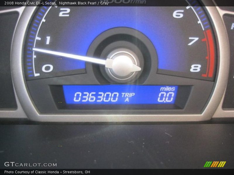 Nighthawk Black Pearl / Gray 2008 Honda Civic EX-L Sedan
