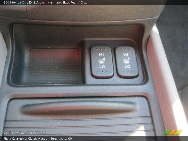 Nighthawk Black Pearl / Gray 2008 Honda Civic EX-L Sedan