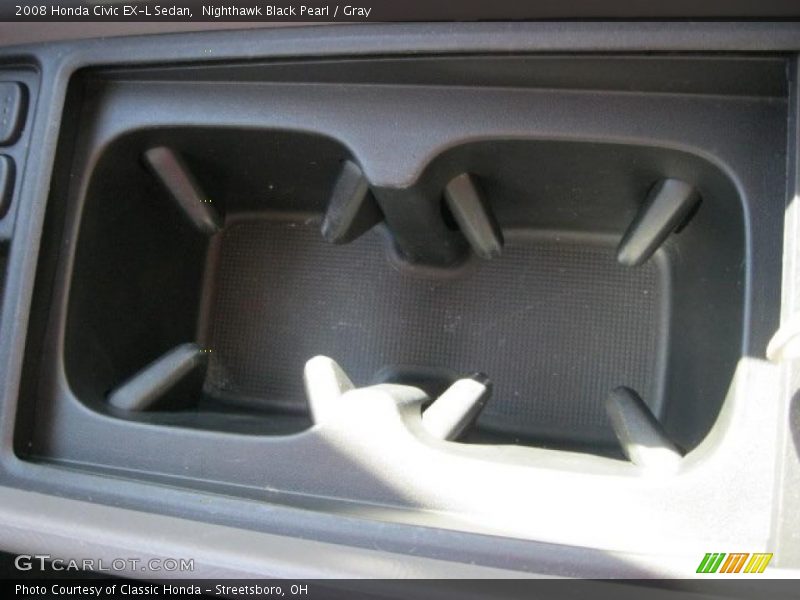 Nighthawk Black Pearl / Gray 2008 Honda Civic EX-L Sedan