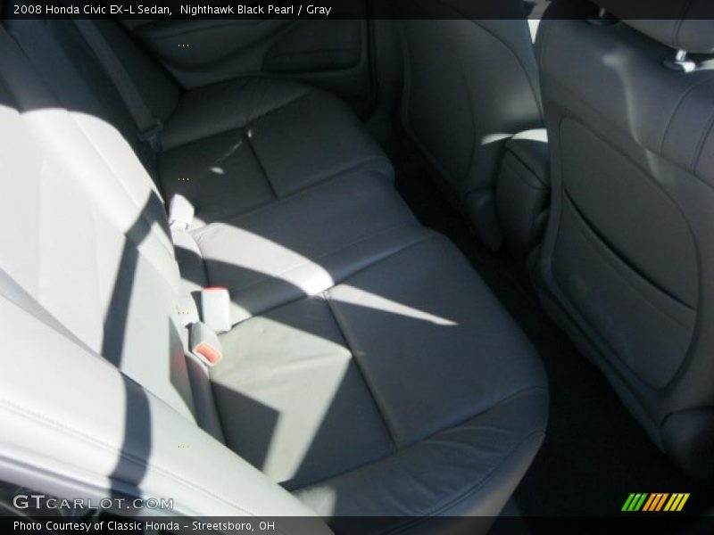 Nighthawk Black Pearl / Gray 2008 Honda Civic EX-L Sedan
