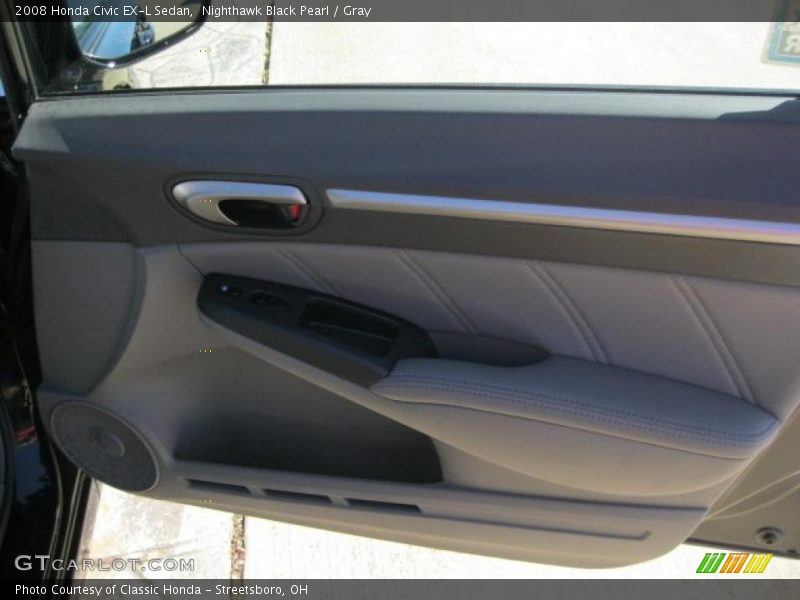 Nighthawk Black Pearl / Gray 2008 Honda Civic EX-L Sedan