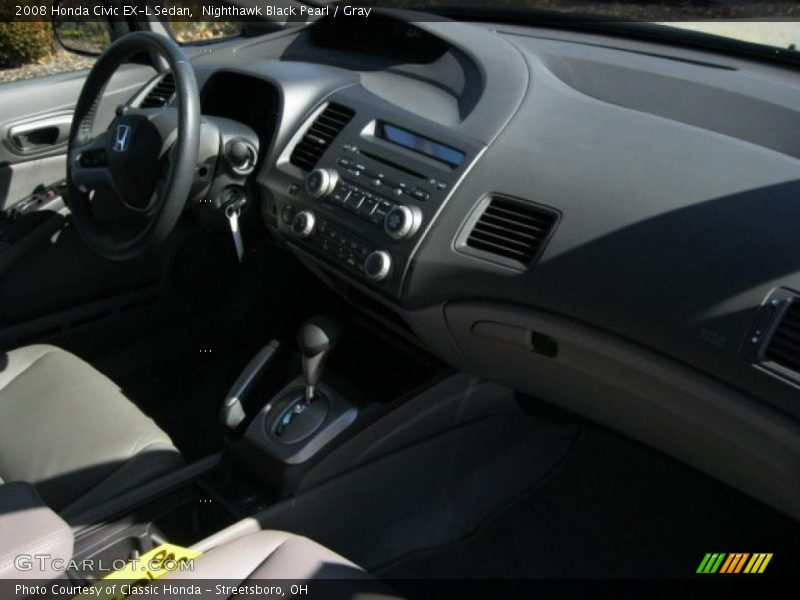 Nighthawk Black Pearl / Gray 2008 Honda Civic EX-L Sedan
