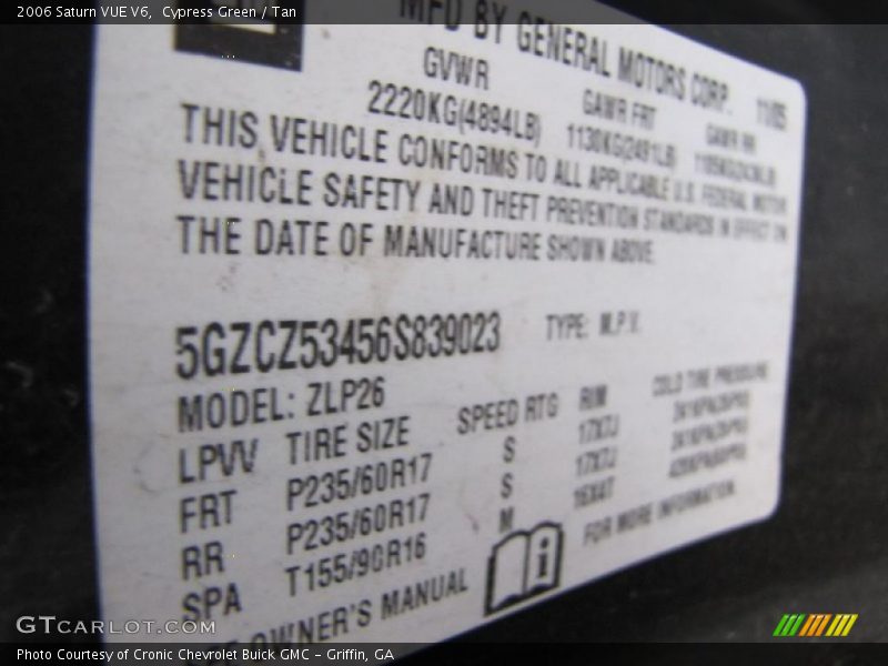 Cypress Green / Tan 2006 Saturn VUE V6