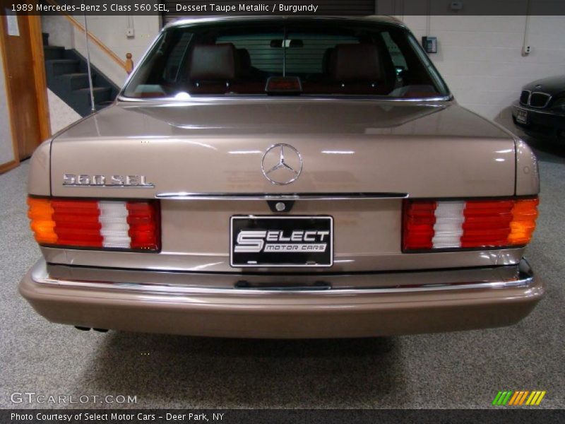 Dessert Taupe Metallic / Burgundy 1989 Mercedes-Benz S Class 560 SEL