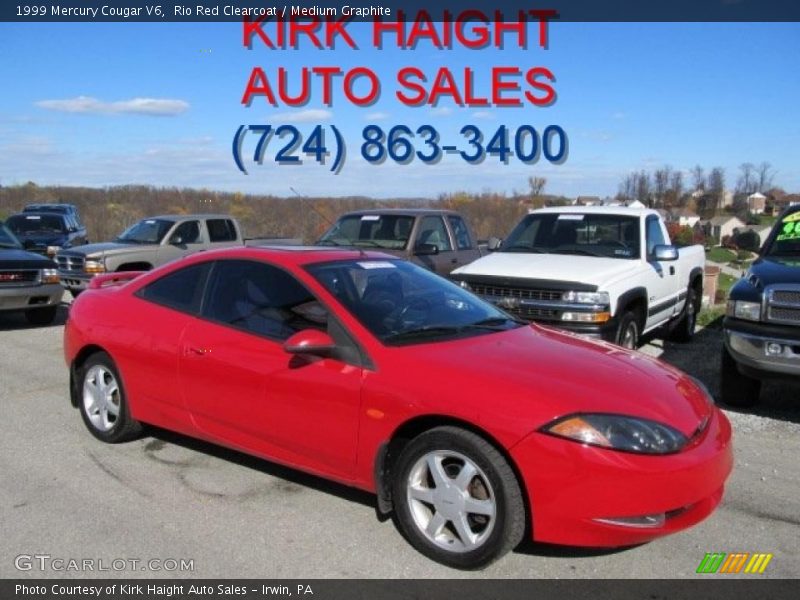 Rio Red Clearcoat / Medium Graphite 1999 Mercury Cougar V6