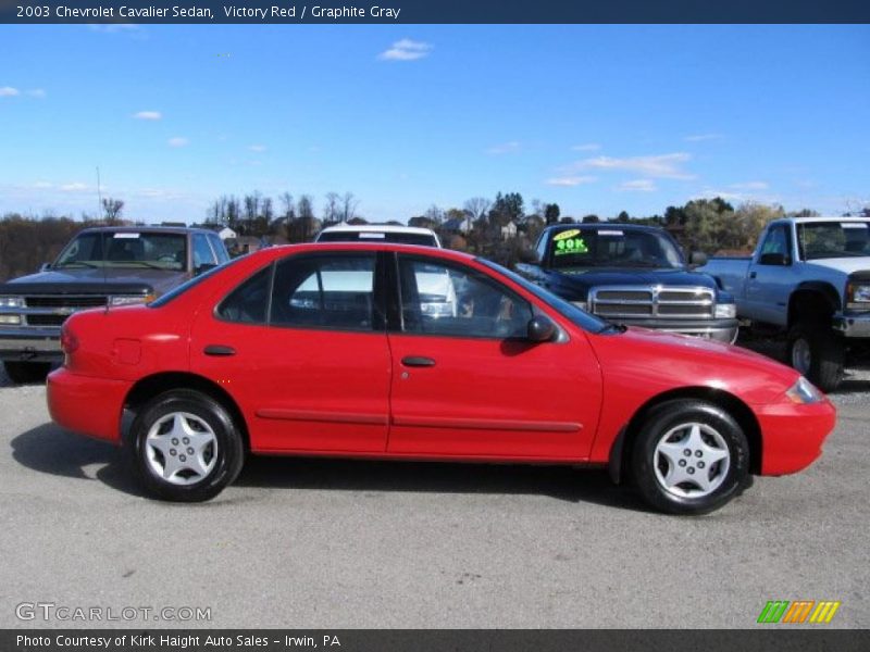 Victory Red / Graphite Gray 2003 Chevrolet Cavalier Sedan