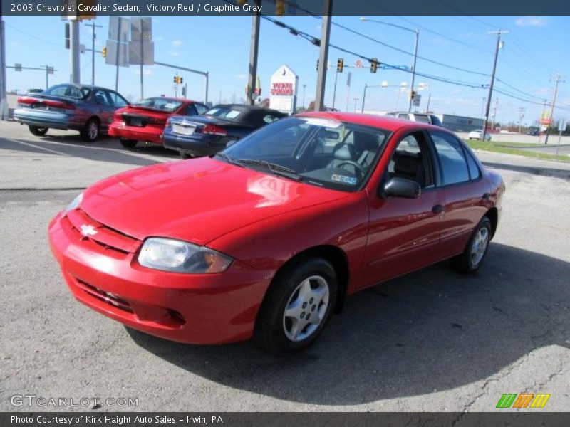 Victory Red / Graphite Gray 2003 Chevrolet Cavalier Sedan