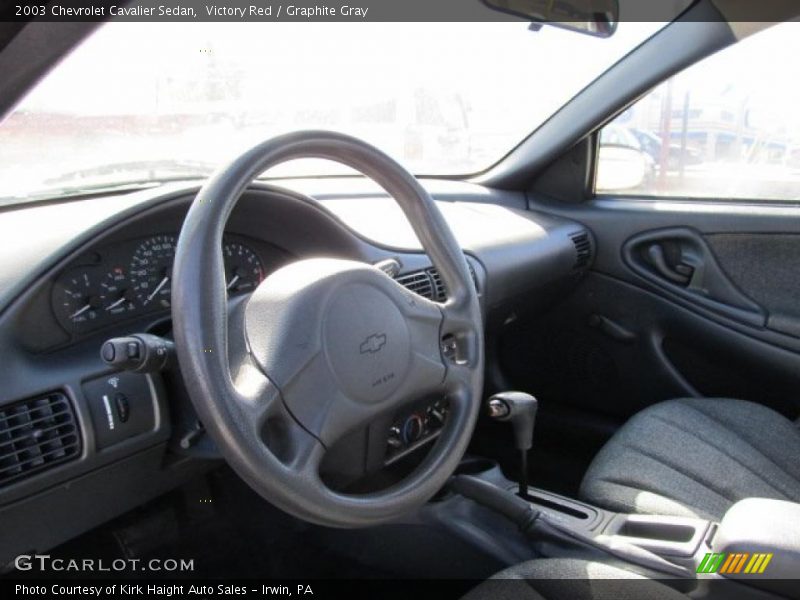 Victory Red / Graphite Gray 2003 Chevrolet Cavalier Sedan