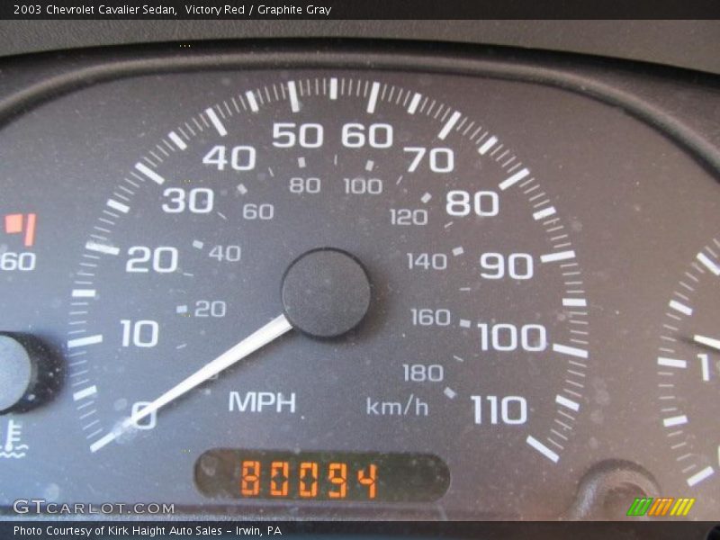 Victory Red / Graphite Gray 2003 Chevrolet Cavalier Sedan