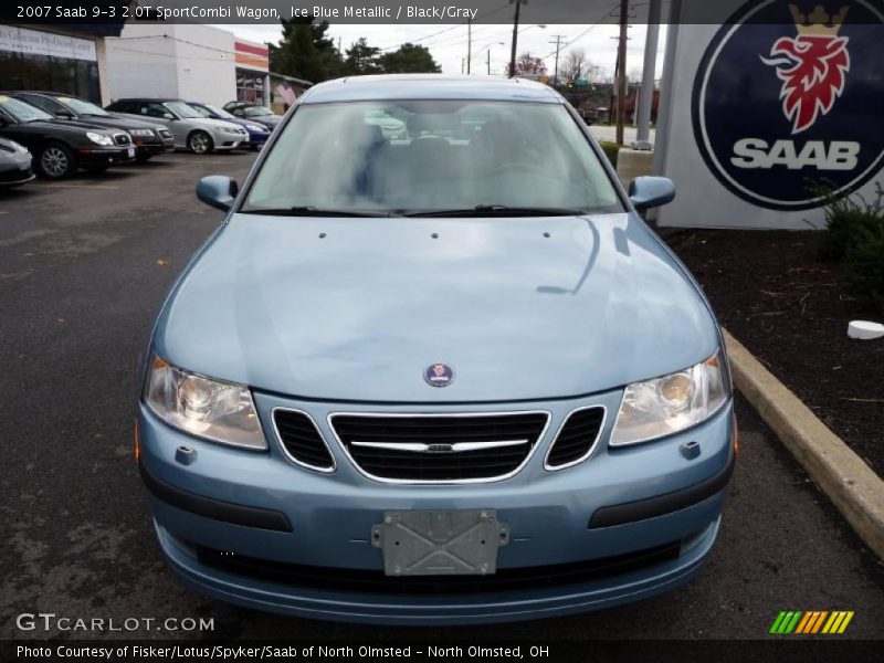 Ice Blue Metallic / Black/Gray 2007 Saab 9-3 2.0T SportCombi Wagon