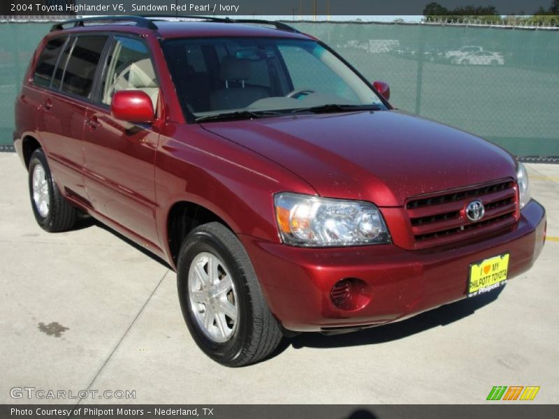 Sundown Red Pearl / Ivory 2004 Toyota Highlander V6