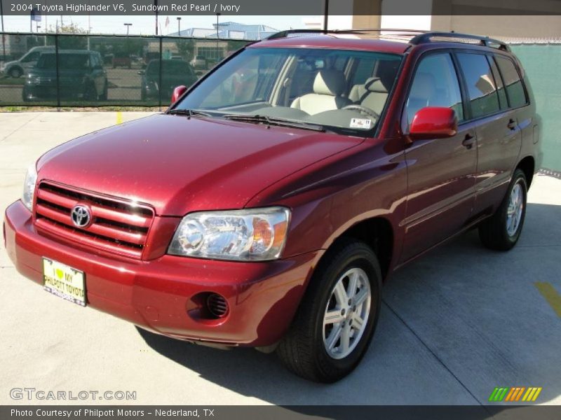 Sundown Red Pearl / Ivory 2004 Toyota Highlander V6