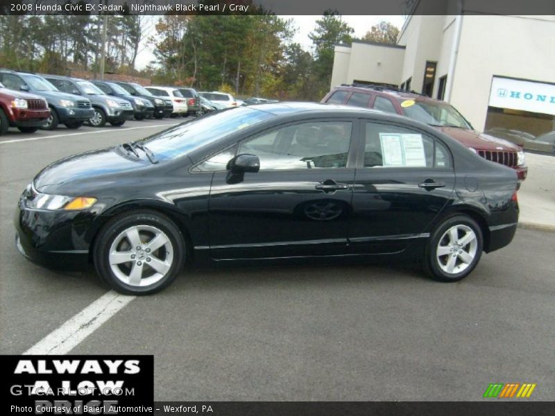 Nighthawk Black Pearl / Gray 2008 Honda Civic EX Sedan