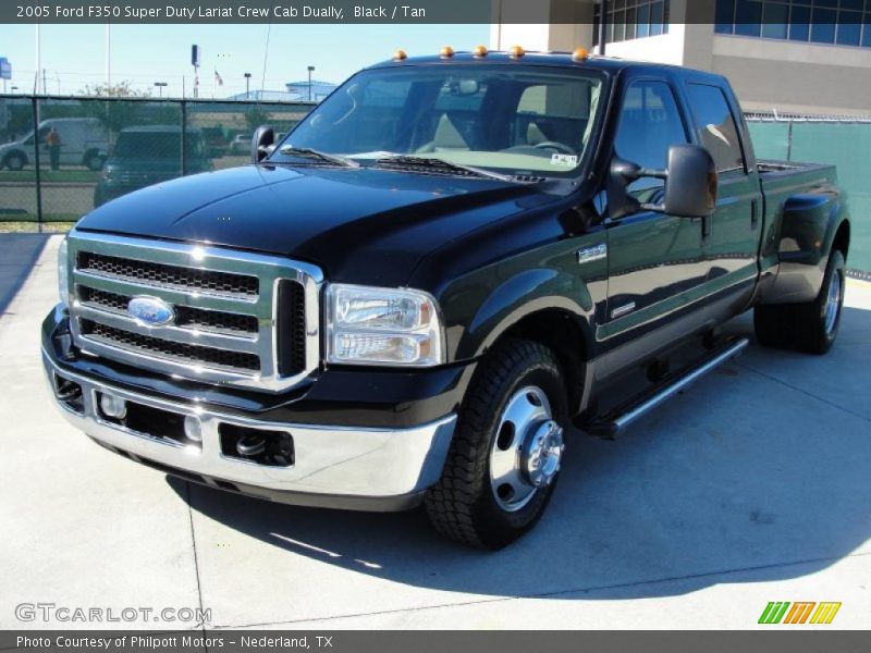 Black / Tan 2005 Ford F350 Super Duty Lariat Crew Cab Dually