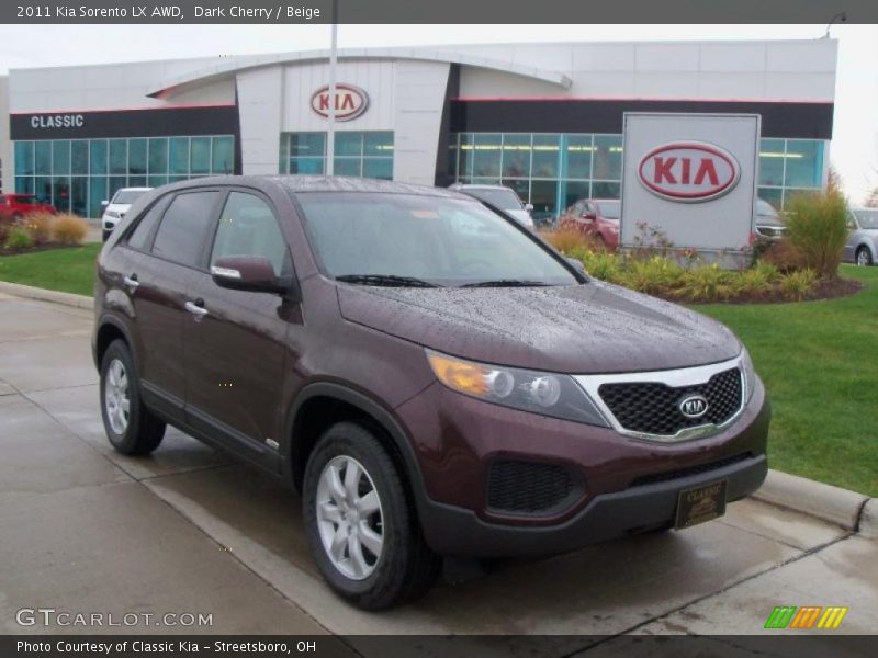 Dark Cherry / Beige 2011 Kia Sorento LX AWD