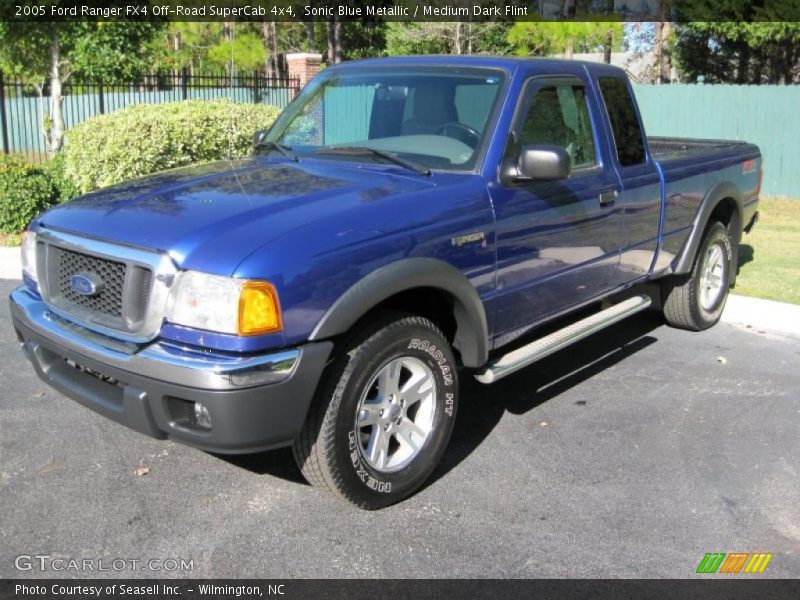 Sonic Blue Metallic / Medium Dark Flint 2005 Ford Ranger FX4 Off-Road SuperCab 4x4