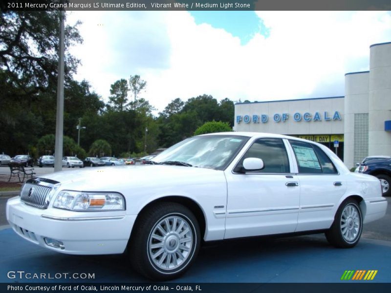 Vibrant White / Medium Light Stone 2011 Mercury Grand Marquis LS Ultimate Edition