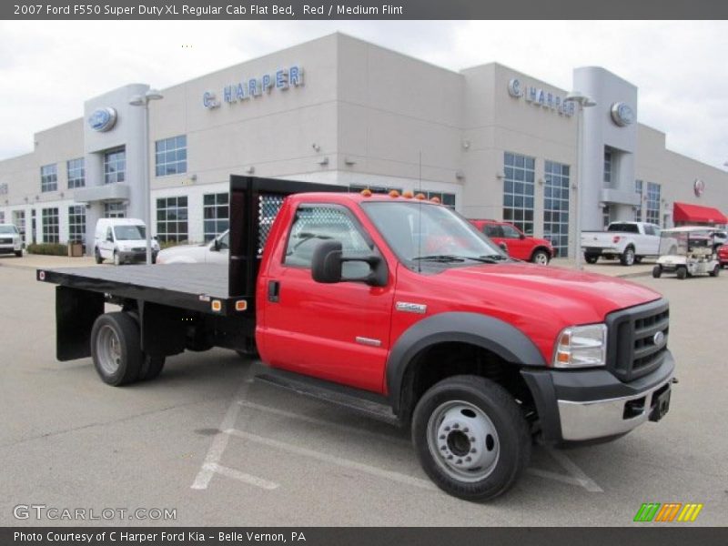 Red / Medium Flint 2007 Ford F550 Super Duty XL Regular Cab Flat Bed