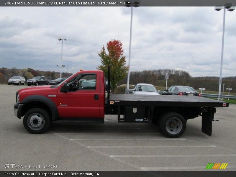 Red / Medium Flint 2007 Ford F550 Super Duty XL Regular Cab Flat Bed