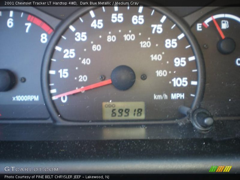 Dark Blue Metallic / Medium Gray 2001 Chevrolet Tracker LT Hardtop 4WD