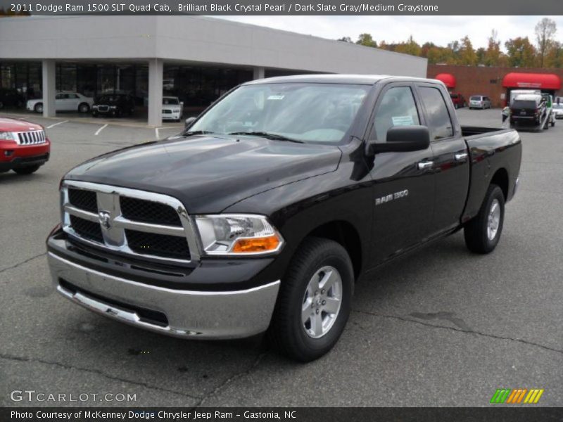 Brilliant Black Crystal Pearl / Dark Slate Gray/Medium Graystone 2011 Dodge Ram 1500 SLT Quad Cab